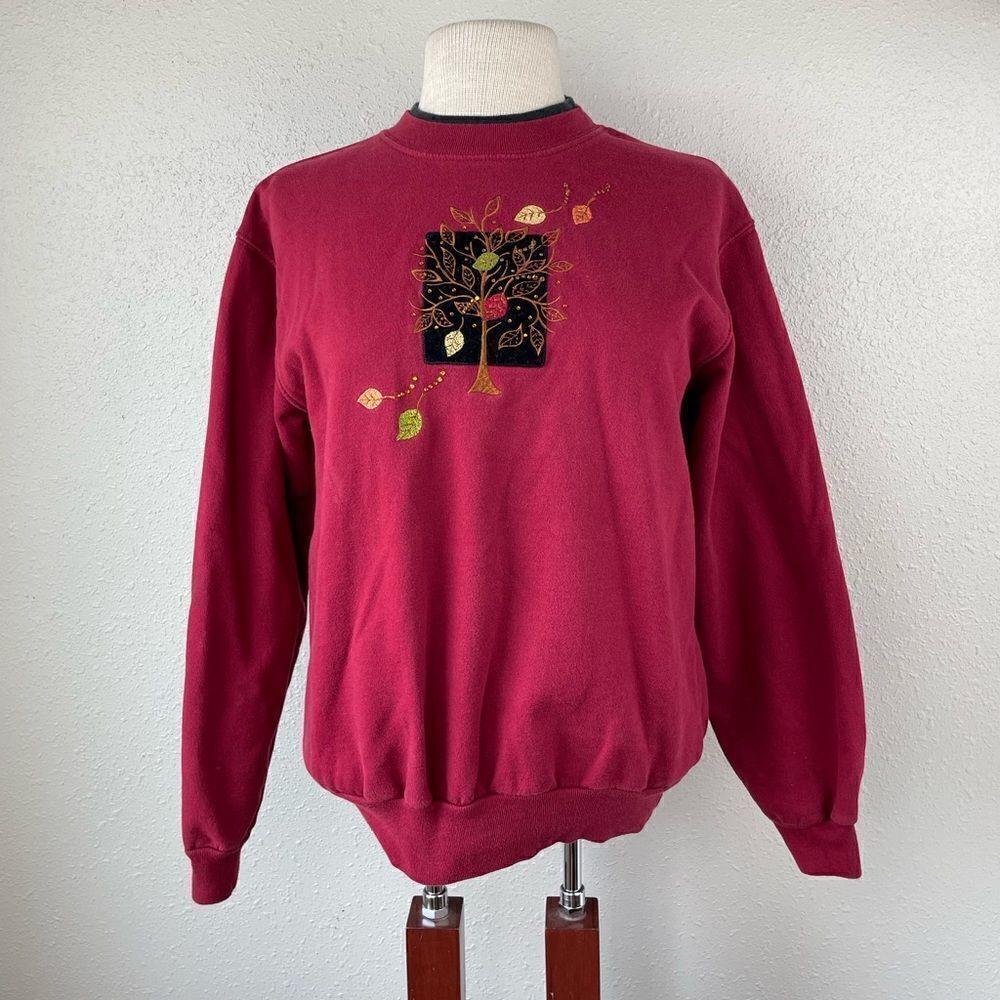 Decorated Originals Fall Leaf Applique Sweatshirt Size M EUC